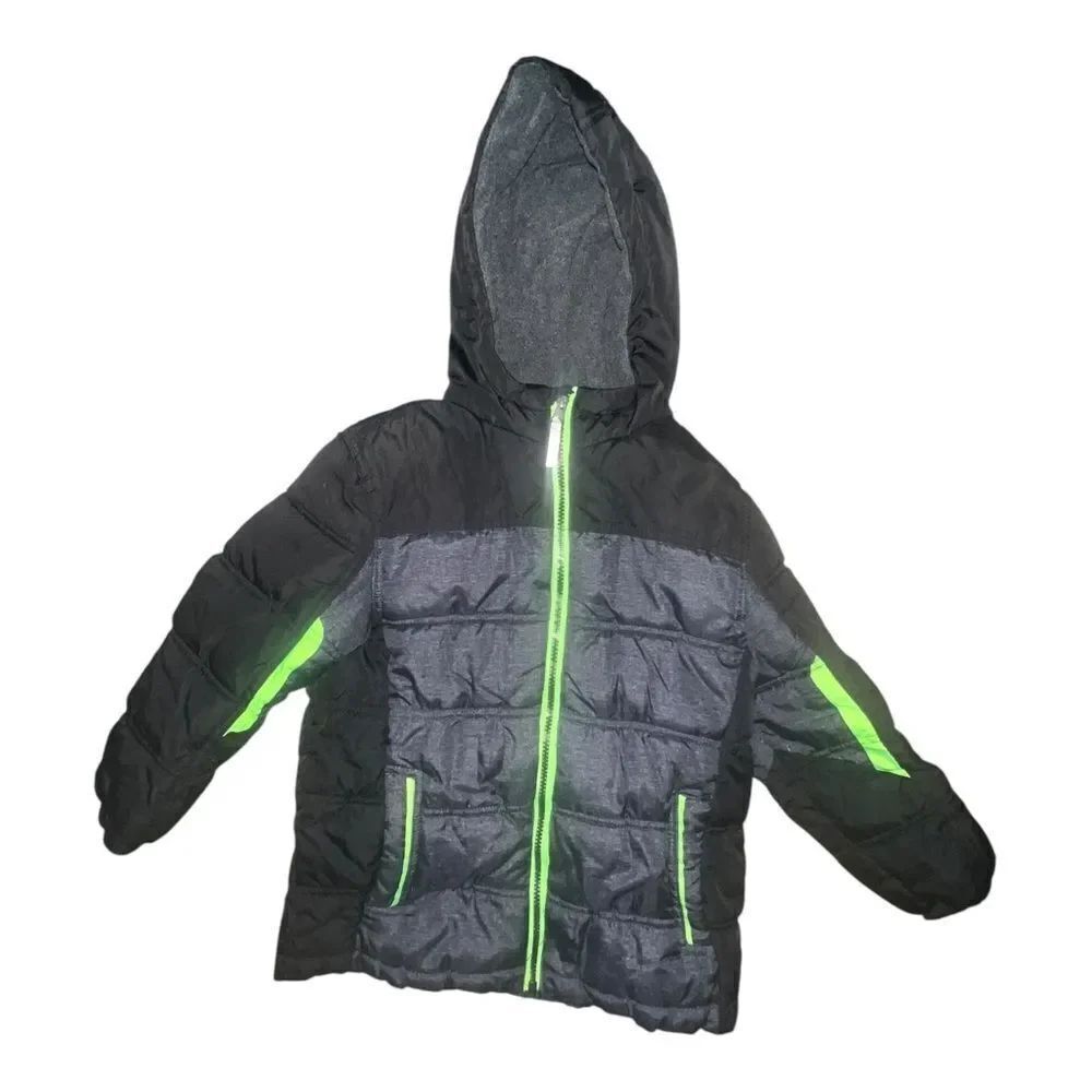 ZeroXposur Juvi Ultrasonic Quilted Puffer Midweight Jacket Hood Gray Boys 7 EUC
